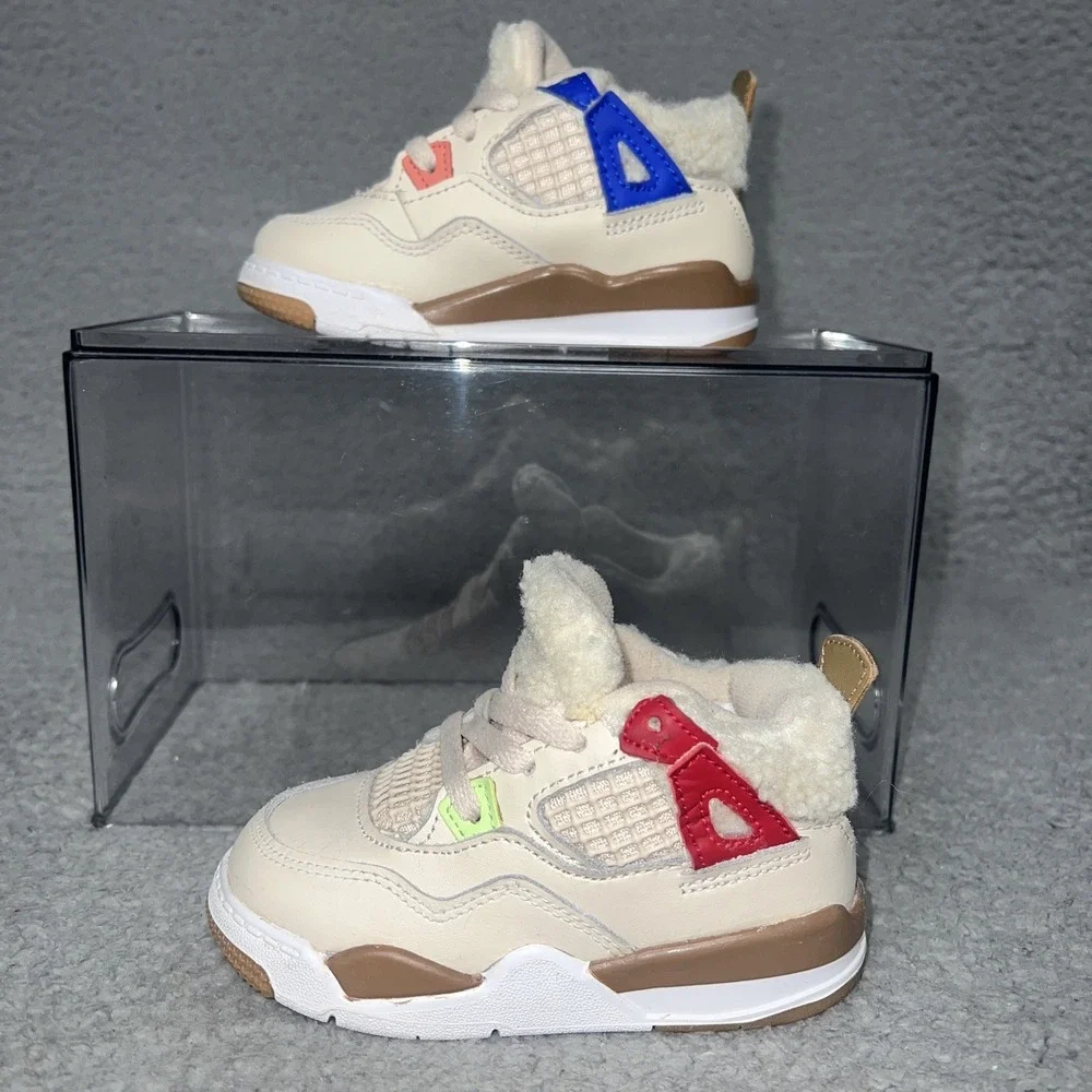 Nike Air Jordan 4 Retro Sneakers Toddler Sz 7C Beige Where the Wild‎ Things Are